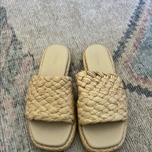 Vince Tan Espadrille Shoes with Woven Design